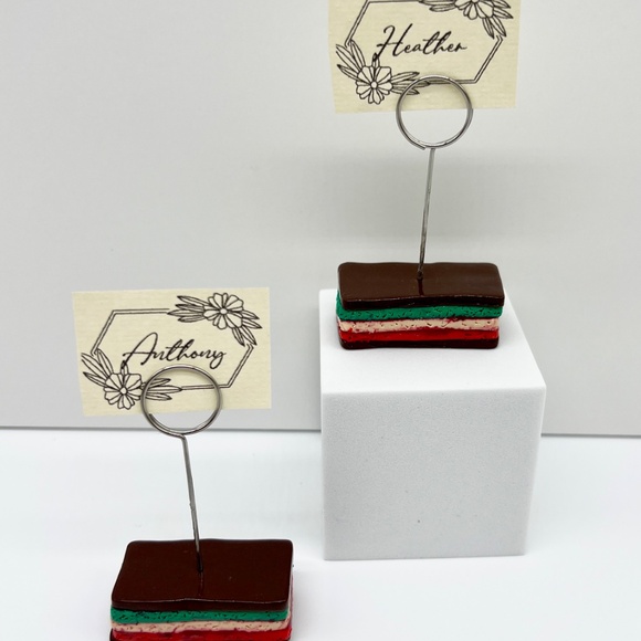 Italian Rainbow Cookie Place Card Holders – Set of 4 | Holiday Table Décor - Picture 8 of 10